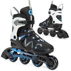 ATTABO Pattini in linea da Uomo Bliss 42 EU Comfort e sicurezza Guscio semirigido in alluminio Skid Ruote in PU da 80 mm Cuscinetti ABEC-7 Regolabili per una migliore vestibilità Colore Blu