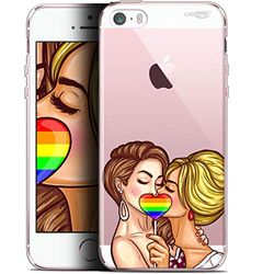 Caseink fodral för Apple iPhone 5/5s/SE (4) gel HD [ ny kollektion - mjuk - stötskyddad - tryckt i Frankrike] 2 Girls 1 Candy