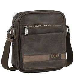 Lois - Bandoleras Hombre - Bolso Hombre Bandolera Ajustable - Bandolera Hombre Polipiel - Bolso Bandolera Hombre. Bolso de Hombre Pequeño. 310221, Marron