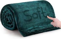 MOONLIGHT20015 Fleece Blanket Throws for Sofas - 400 GSM Emerald Blankets Sofa Bed Throw Breathable, Cuddly, Fluffy & Warm (Emerald, Single (130 x 150 CM))