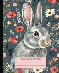 College composition notebook vintage rabbit: 140 ruled pages (70 sheets) college notebook, 7.5 * 9.25 inches wide pages