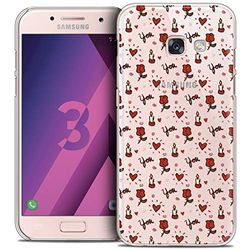 Caseink - fodral för Samsung Galaxy A3 2017 (A320) [Crystal Motif HD Collection Love Saint Valentine design ljus och rosor - hårt - ultratunt - tryckt i Frankrike]