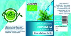 Natura Premium Aceite Esencial Citronela Bio 30 Ml. 30 ml