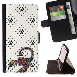BeanShells [ Microsoft Lumia 850 fodral [ Flip Cover Läderplånbok] - Scorpio Dog Mitten