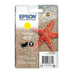 Epson 603 Etoile de Mer Jaune, Cartouche d'encre d'origine, XP-2100 XP-2105 XP-2150 XP-2155 XP-3100 XP-3105 XP-3150 XP-3155 XP-4100 XP-4150 WF-2810DWF WF-2820 WF-2830DWF WF-2840 WF-2850DWF WF-2870