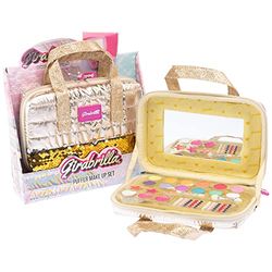 Girabrilla Set Make Up Trousse de Toilette Or avec parapluies, Pochoir et Vernis pour Unghies, Couleur, Taille Unique, 19043