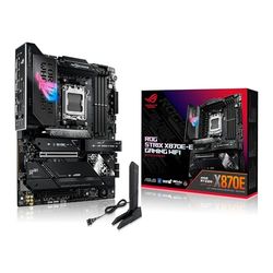 ASUS ROG Strix X870E-E Gaming WiFi, AMD ATX motherboard, 18+2+2 power stages, DDR5 slots, five M.2 slots, PCIe 5.0 with full support for next-gen GPUs, WiFi 7, USB 20G w/PD 3.0 up to 30W