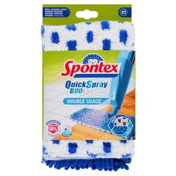 Spontex Quick Spray Duo Flat Spray Ricarica per fiocco | Spugna per fiocco in microfibra | Pulisce pavimenti in laminato, legno e piastrelle | Reversibile No-Touch, 1 ricambio