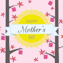 Claire Giles Hatful of Happy Pink Lanterns Mother's Day Card