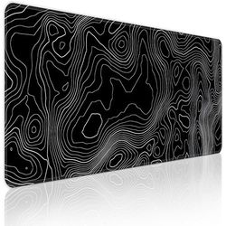 Bzu Topographic Contour Extended Big Mouse Pad Large,XL Gaming Mouse Pad Desk Pad,31.5x11.8inch Long Computer Keyboard Mouse Mat Mousepad with 3mm Non-Slip Base and Stitched Edge for Home Office Work