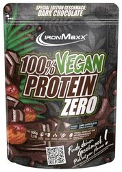 IronMaxx 100% Vegan Protein Zero - Dark Chocolate 500g | Poudre de protéine sans sucre et riche en protéines composée de 4 ingrédients | Poudre de protéine véganes sans aspartame