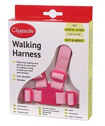 Clippasafe Arnês e rédeas para caminhar (rosa)