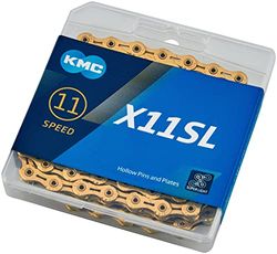 KMC Chain X11SL Ti-N Gold, Titanium Nitride coating 11 speed 118, 1 pcs/Box