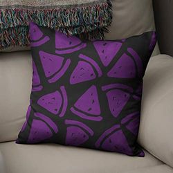 BonaMaison Housse de Coussin Motif, Violet et Noir Taie d'oreiller pour Lit Voiture Canapé Maison Salon Chambre, Décoration D'intérieur, 43x43cm - Conçu et Fabriqué en Turquie