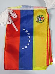 Venezuela 12 meter BUNTING Vlag 20 vlaggen 45x30 cm - Venezuelaanse STRING vlaggen 30 x 45 cm - AZ FLAG