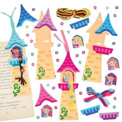 Baker Ross FN186 Rapunzel Boekenlegger Kits - Set van 6, Wereld Boeken Dag Kits, Boekenlegger Maken voor Kinderen