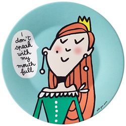Prinz & Prinzessin PC920AUK Talerz deserowy "I don't speak with my mouth full"