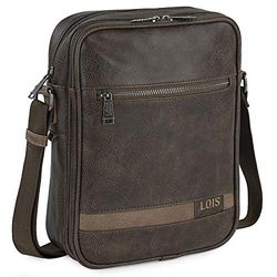 Lois - Bandoleras Hombre - Bolso Hombre Bandolera Ajustable - Bandolera Hombre Polipiel - Bolso Bandolera Hombre. Bolso de Hombre Pequeño. 310226, Marron