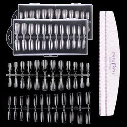 Unghie Finte, Kit Tip in Gel per Unghie, Tip Unghie Copertura Completa, French Press On Nails Corte, Set Unghie Gel Ricostruzione per Salone Manicure & Nail Art Principiante (Trasparente 480 Pezzi)