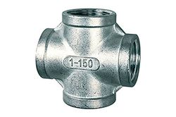 Distribuidor en cruz, 4 x interiores, Rp 1/2, presión de funcionamiento máx. 20 bar. Temperatura de funcionamiento máx. 175 °C, acero inoxidable 1.4408.