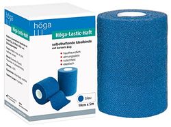 Höga lastic-haft Bandage de bleu, (autocollant) Idéal cohésif très peu avec train – 10 cm x 5 m, respirant, antidérapant, élastique
