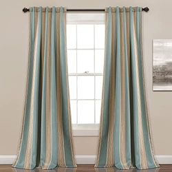 Lush Decor Julia Paire de Rideaux de fenêtre filtrant la lumière, 274,3 cm de Long x 132,1 cm de Large, Bleu