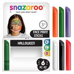 Snazaroo 1172020 Make-uppotloden in een set Halloween- 6 gezichts- en lichaamskleuren