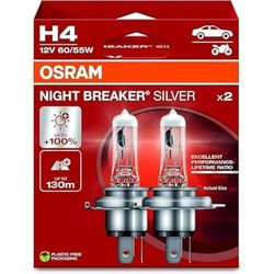 Osram Night Breaker Silver Ampoules Halogène - H4 - 12V/60-55W - set à 2 pièces