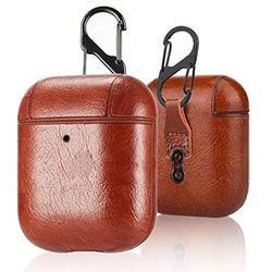 StyleDesign Étui de Protection en Cuir PU pour AirPods (1e et 2ème génération) Marron