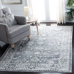 Safavieh Tapis Traditionnel pour Salon, Salle à Manger, Chambre à Coucher - Collection Isabella - Poils Courts - Gris et crème - 160 x 229 cm