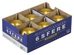 Cereria di Giorgio Risthò Velas de bola, cera de parafina, dourado, 6 x 6 cm, 6