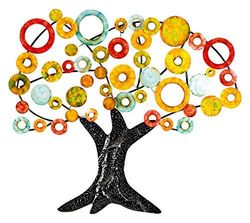 Gilde Relieve de pared – Decoración de pared – Cuadro XXL – Árbol de la vida – Multicolor de metal – 84 x 90 cm