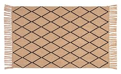 WENKO Tapis de bain Calama, tapis de douche en fibres naturelles durables (100 % jute), motif losanges et franges, tapis de bain ou tapis décoratif, recyclable, (L x P) : 50 x 80 cm, naturel