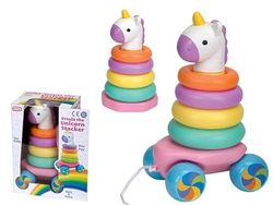 Dimasa- Arrastre Anillas Unicornio Ursula Juguete, Multicolor (DIM05950)