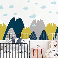 Ambiance-Sticker Muursticker voor kinderen, enorme decoratie, Scandinavische bergen voor kinderkamer, donka, 105 x 195 cm, 1 stuk
