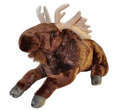 Wild Republic 17342 19324 Jumbo pluche eland, grote knuffeldier, pluche dier, cuddlekins, 76 cm