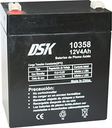 DSK 10358 - Bateria de chumbo AGM recarregável e selada de 12 V e 4 Ah. Ideal para brinquedos elétricos para crianças, como motos e scooters, sistemas de alarme, sinalização e luzes de emergência