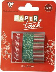 Clairefontaine – decoratieve tape, breedte: 15 mm, 3-pack 8 x 10,5 x 5 Motief Noël Classique