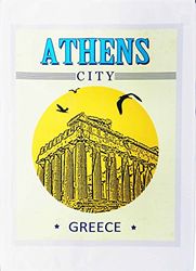 Half a Donkey Athens – Retro Style Travel Poster Large Cotton Tea Towel