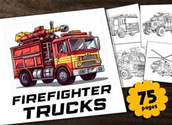 Fire department vehicles coloring book: Great coloring book with 75 fire engines to color in!