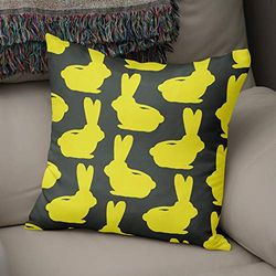 BonaMaison Fundas para Cojínes, Amarillo neón y Humo Funda de Almohada Silla Oficina Cama Decorativa Moderna Decoración del Hogar Habitación, 43x43 Cm - Diseñado y Fabricado en Turquía