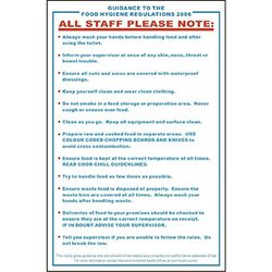 Vogue Food Safety Act 2006 Guidance Sign - Self Adhesive on Any Surface and Waterproof L951