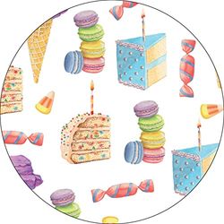 Bonateks, Ronde digitaal bedrukte muismat, antislip onderkant, voor kantoor en thuis, diameter: 22 cm
