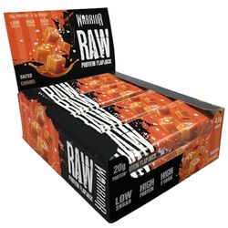 Warrior Raw Protein Flapjacks – 12 Bars x 75g Each – Packed with 20g of Protein – Low Sugar, High in Fibre (Salted Caramel)
