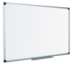 Bi-Office MA0321170 Lavagna non Magnetica a Quadretti Maya, 900x600 mm, Bianco
