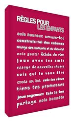 Feel Good Art Little Helper doek op frame Wandtattoo moderne stijl - 60 x 91 cm Raspberry Rouge