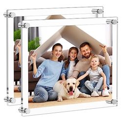 Aitee Acrylic Picture frame, Clear Acrylic Photo Frame for Wall, Frameless Picture Frame, Double Panel (11x14, 2 pack)