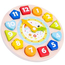 New Classic Toys Puzzle Clock, Color marrón, 220 x 220 x 26mm (18252)