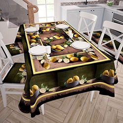 PETTI Artigiani Italiani - Tovaglia Copritavolo Cucina Disegno Limoni X24 Posti (140x450 cm) 100% Made in Italy