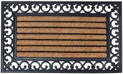 Esschert Design Rb108 75 x 45 cm rubberen deurmat met kokos en kokos, zwart